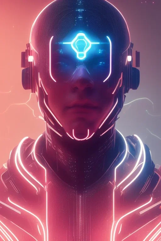 cyberpunk, head, men, portrai, tron