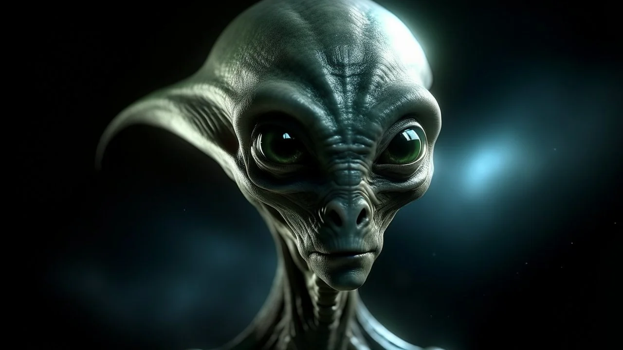 Portrait of a beautiful intelligent alien,