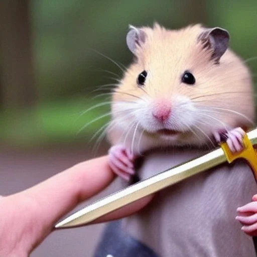 hamster holding sword