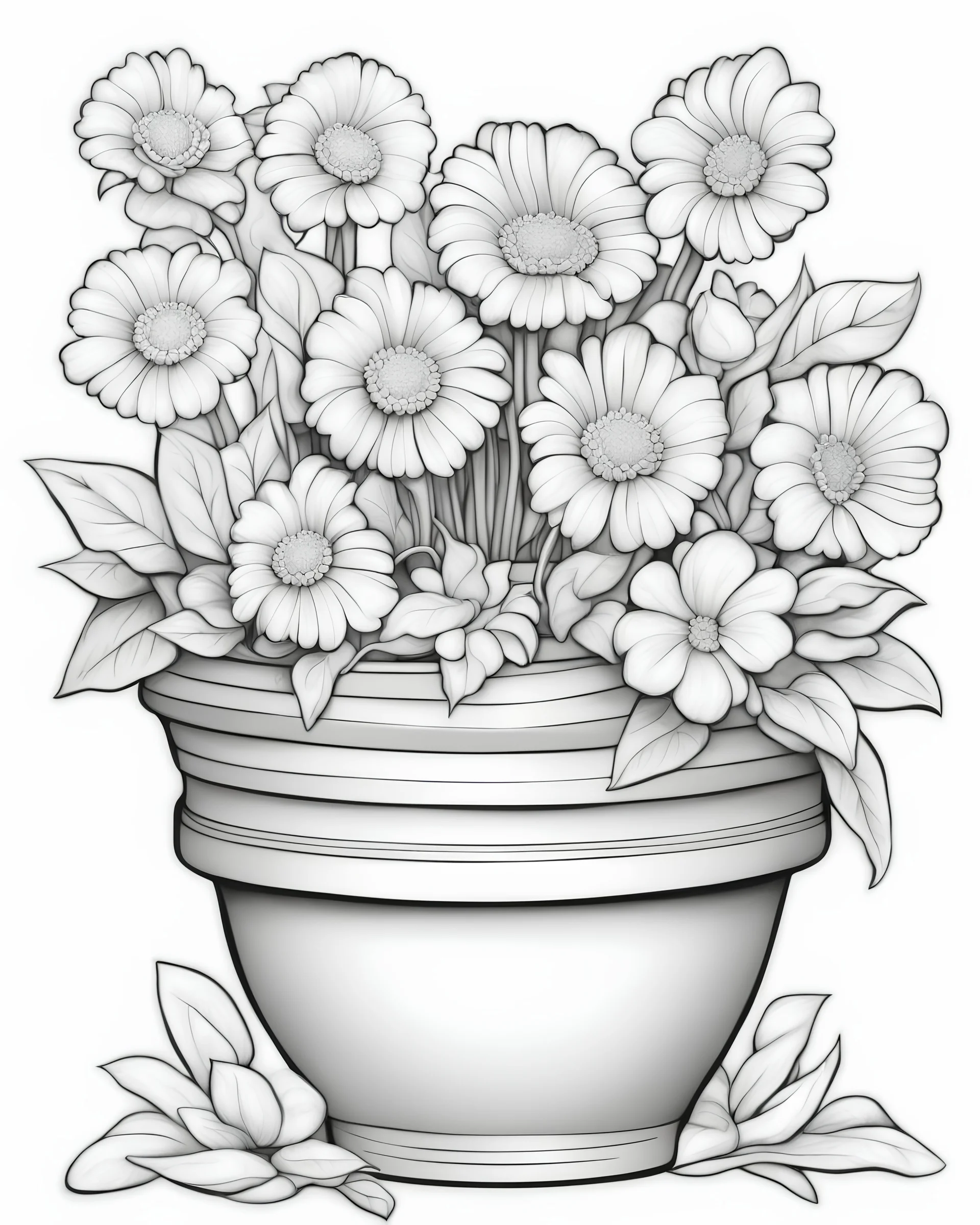 Drawing of beautiful narcissus flower in the pot Vector Image