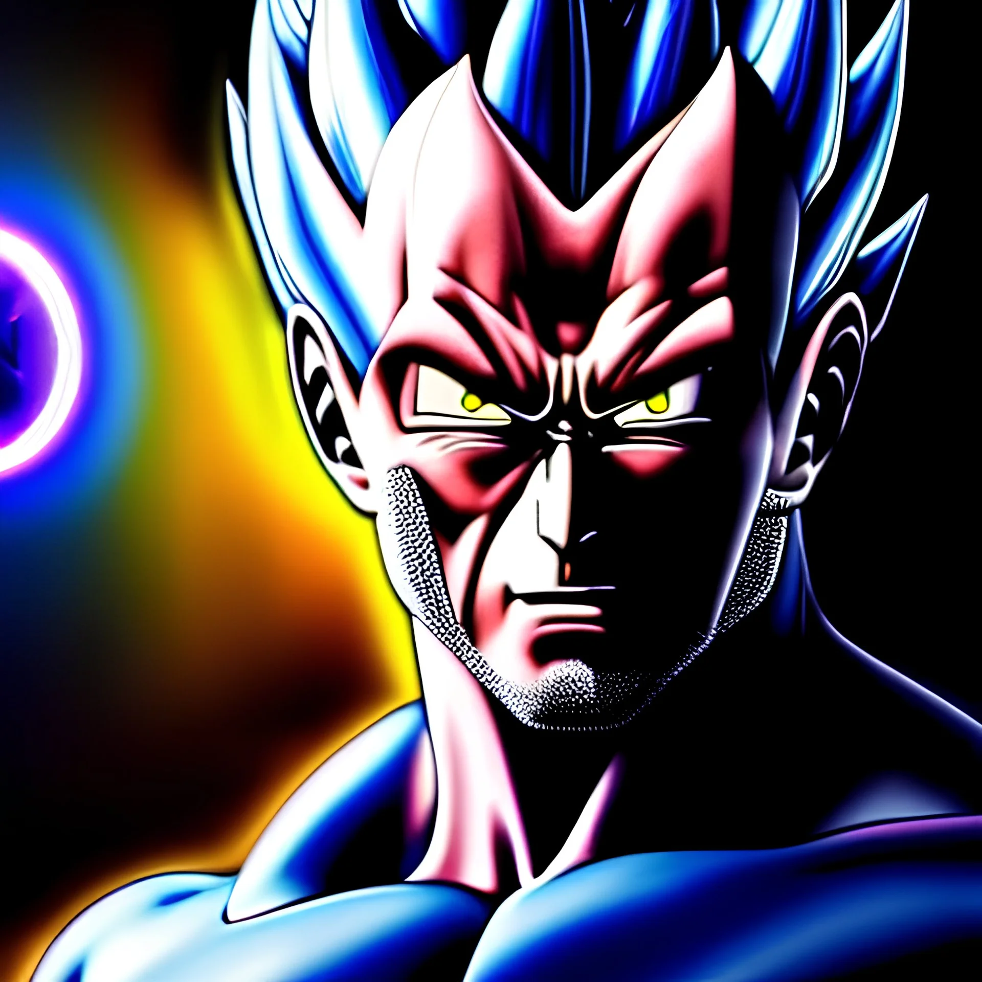 Ultra detailed fullbody Portrait in oil on canvas of Vegeta merges wolverine,extremely detailed digital painting, extremely detailed face,crystal clear Big glowing eyes, mystical colors ,perfectly centered image, perfect composition, rim light, beautiful lighting,masterpiece,8k, stunning scene, raytracing, anatomically correct, in the style of robert e howard and Wizyakuza and Ohrai Noriyoshi and Simon Bisley and uncannyknack