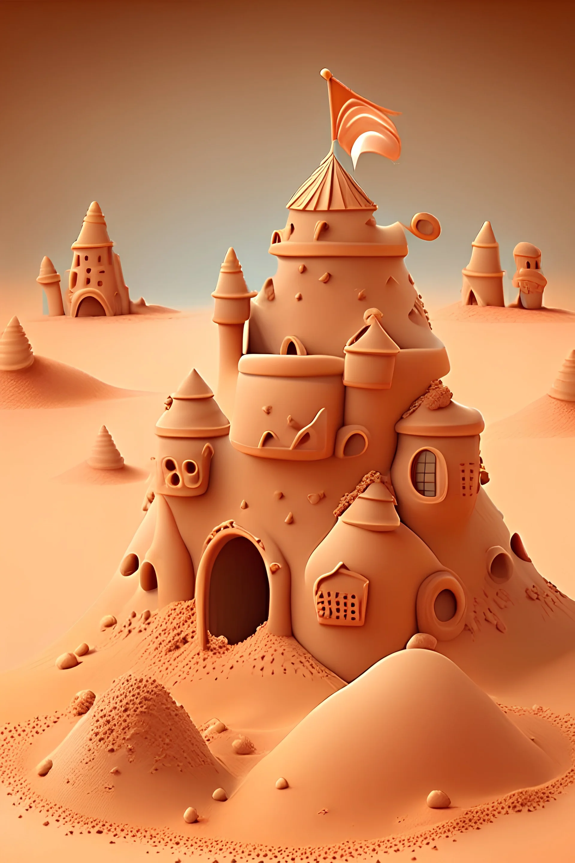 sandcastle town cute on mars