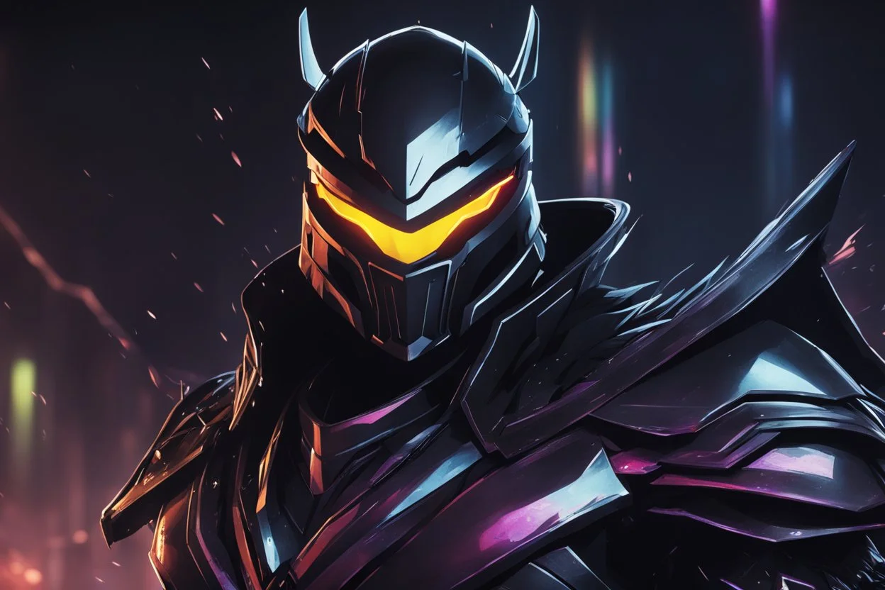 Shredder venom in 8k solo leveling shadow artstyle, machine them, close picture, rain, Shredder helmet, neon lights, intricate details, highly detailed, high details, detailed portrait, masterpiece,ultra detailed, ultra quality