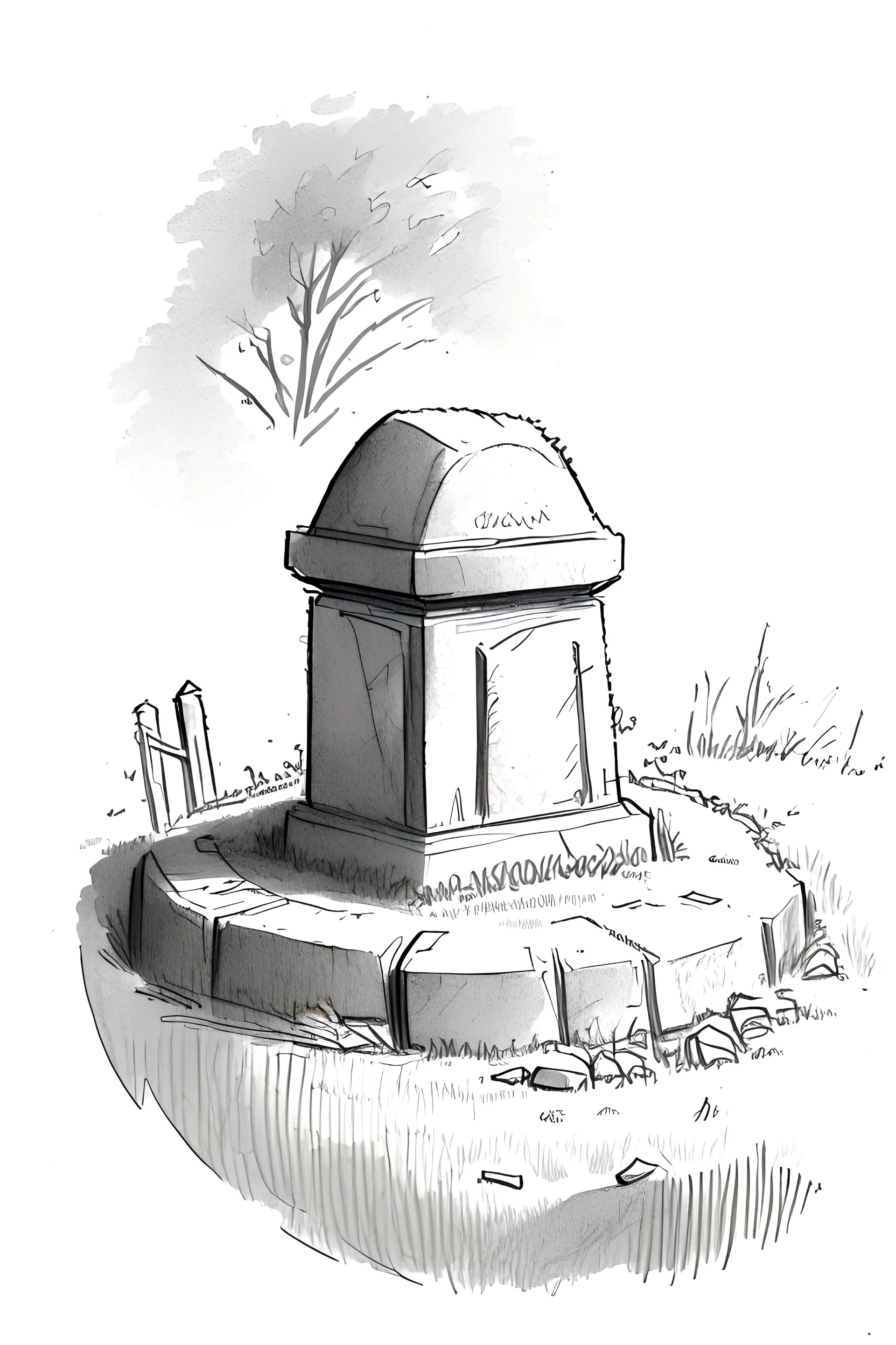 Small rough sketch of a round Grave ,stone