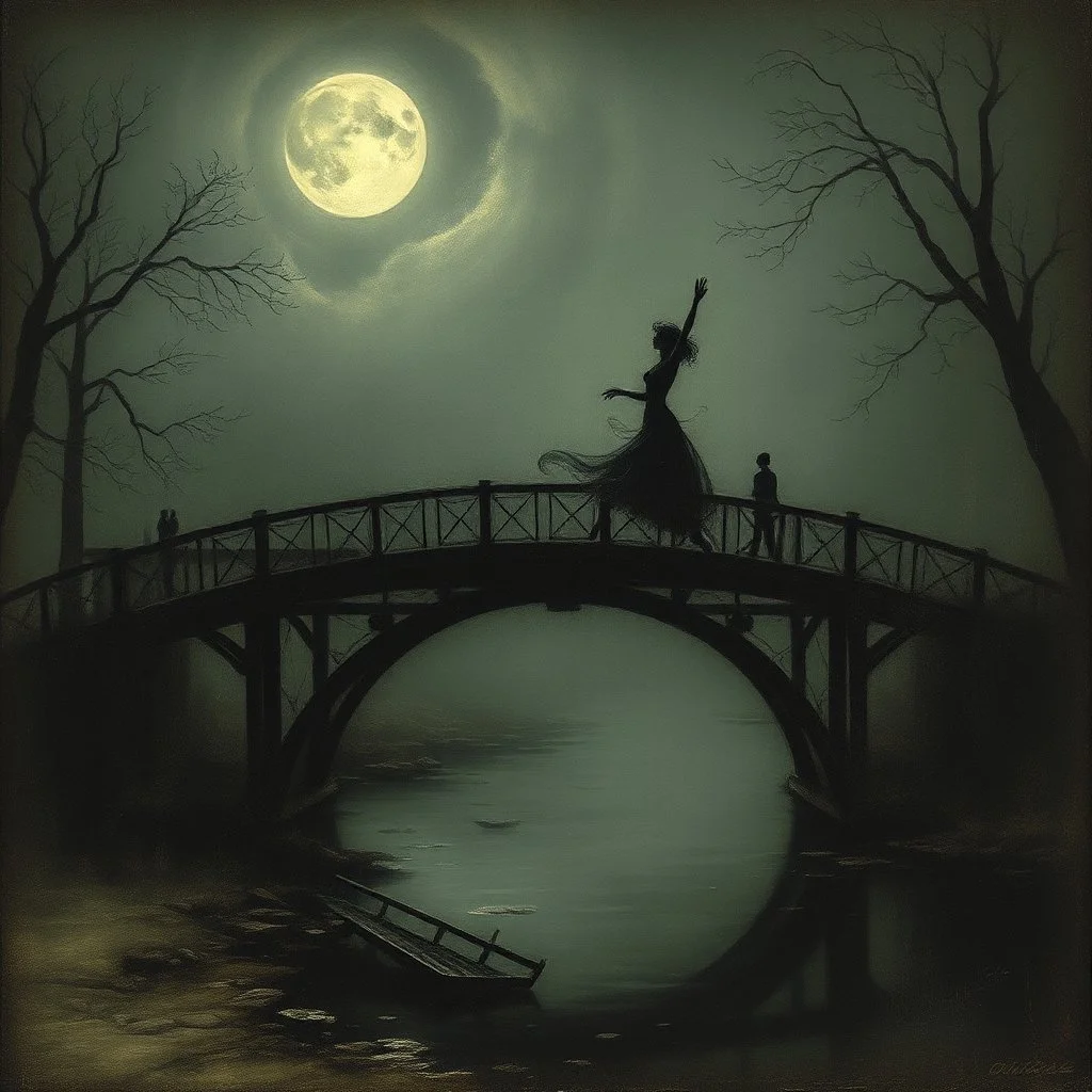 THE GHOST IS STILL DANCING AT NIGHT ON THE OLD COUNTRY BRIDGE. . Leonor Fini. Fiona Staples