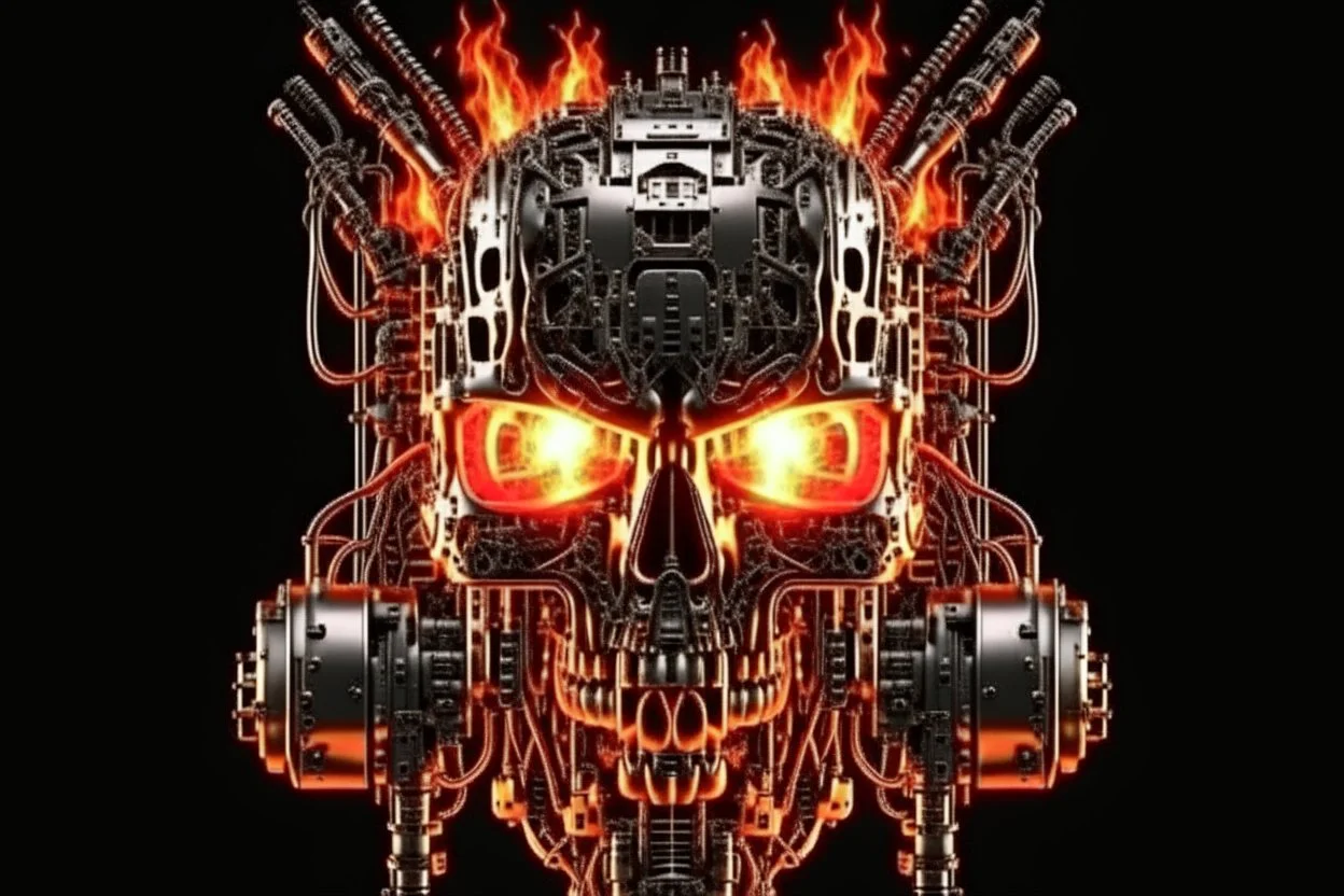 4K. REALISTIC FULL DETAILS. LOGO EMISSION DE RADIO HARDROCK FIRESTARTER TERMINATOR.