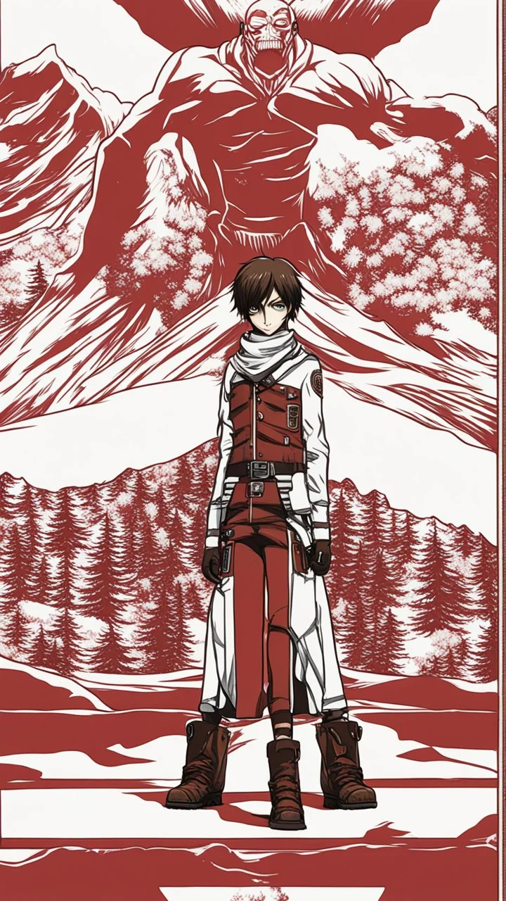 attack on titan red titan pattern for snowboard