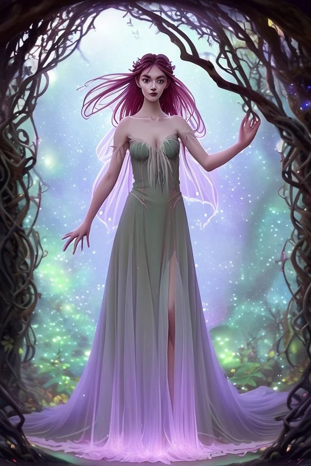 With a graceful flourish, faerie Fiona's fingers moved to the clasps of her gown, and in a moment of fluid motion, the fabric fell to the ground like leaves gently parting from a tree in autumn. She stood there, her luminous wings catching the moonlight, her essence a blend of moonbeams and starlight. Deery, enchanted by the magic of the moment, felt a sense of liberation that mirrored Fiona's own. They, too, shed their usual caution, allowing the enchantment of the forest to guide