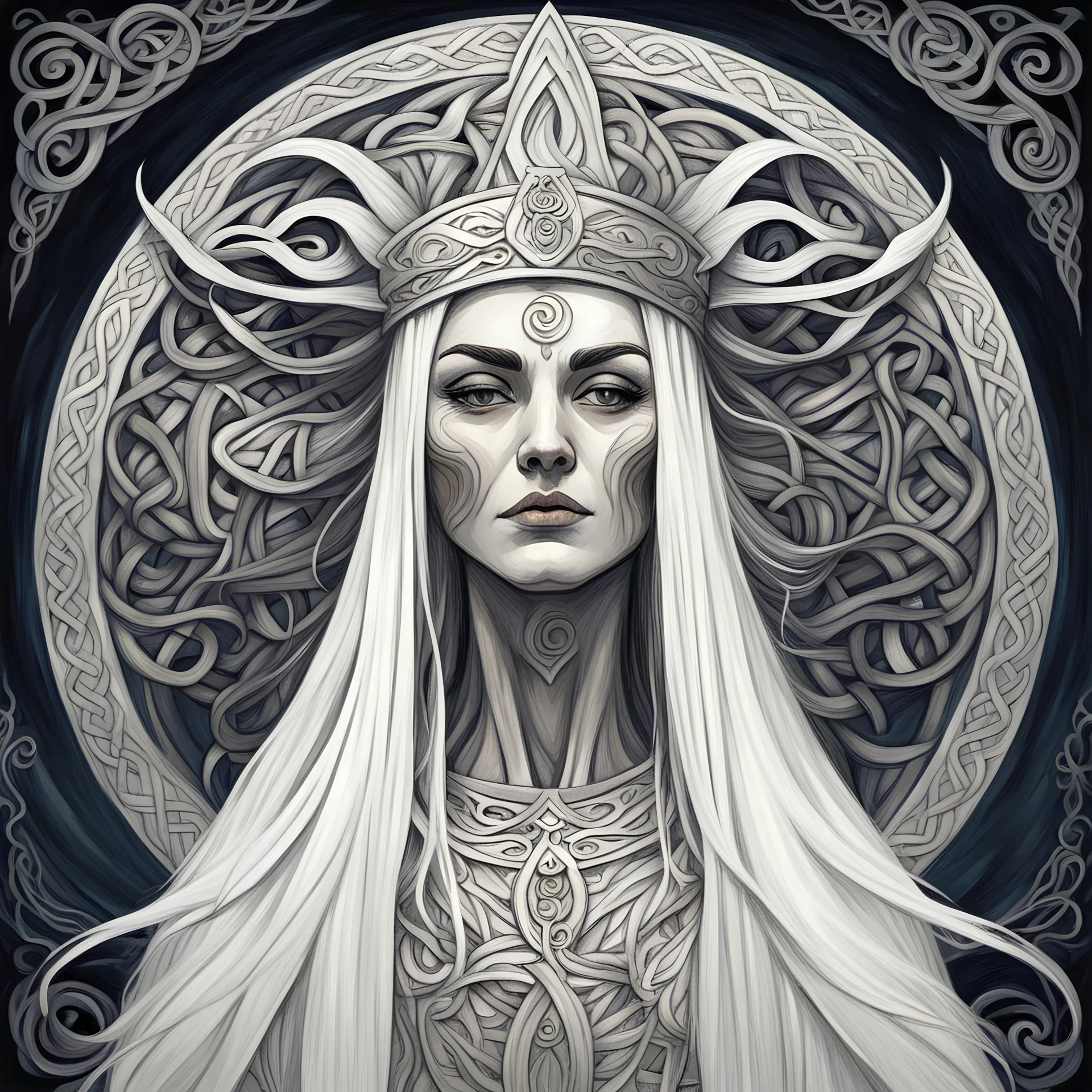 White Emperor Witch Prezzemo in celtic expressionism art style