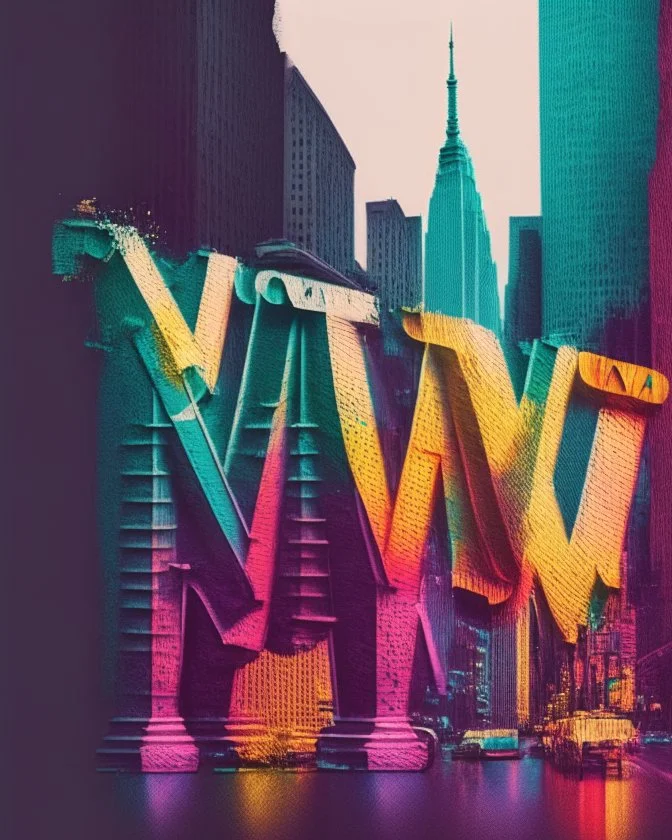 New York in color text