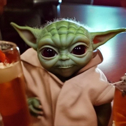 baby yoda at a public house with jack