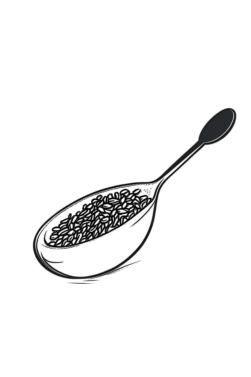 black and white coffee grinds spoon logo minimalist