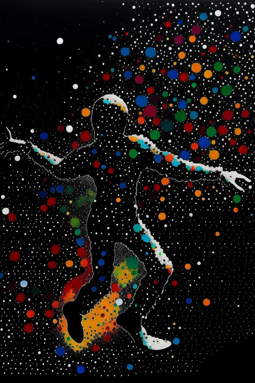 ABSTRACT DOTS DANCING STYLE OF HIROKU OGAI