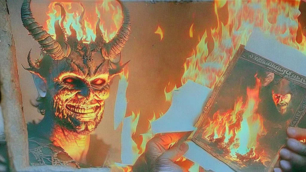 delivery driver summons demon by burning old antique photos in big fire