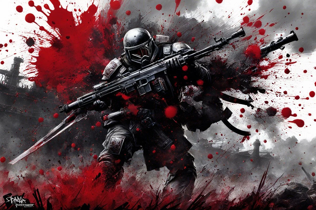 Splatter blood on the battlefield