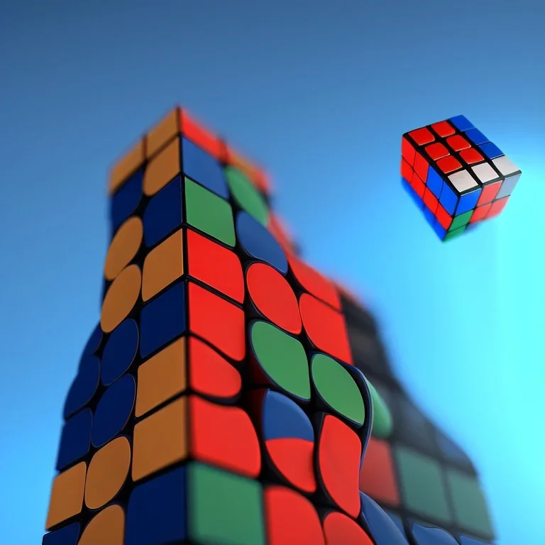 mile tall rubik cube skyscraper tower red green blue white