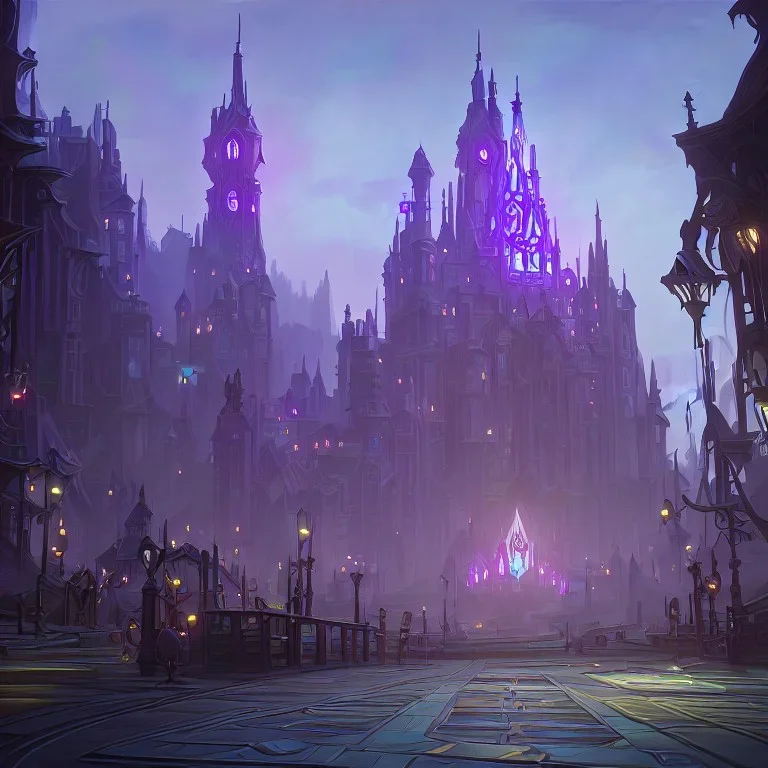 A magical city castle for warlocks and witches