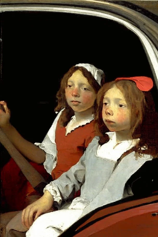 Carel Fabritius girls in a car