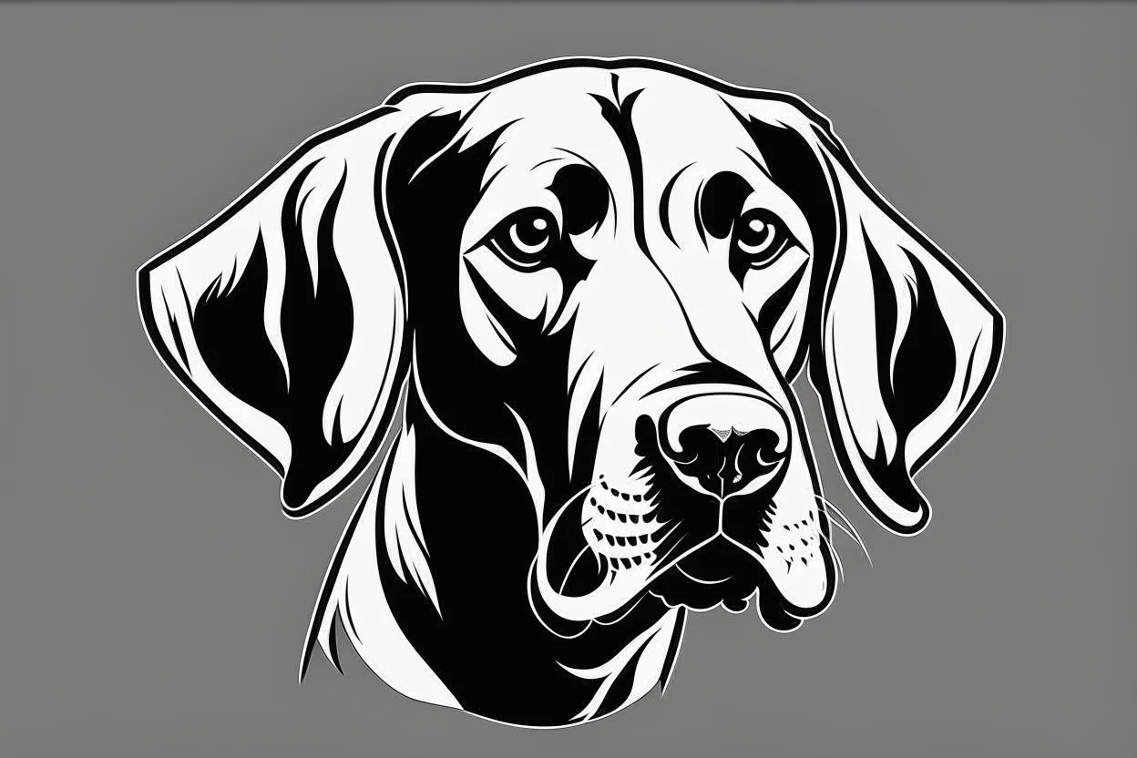 Weimaraner Dog clipart style simple stencil