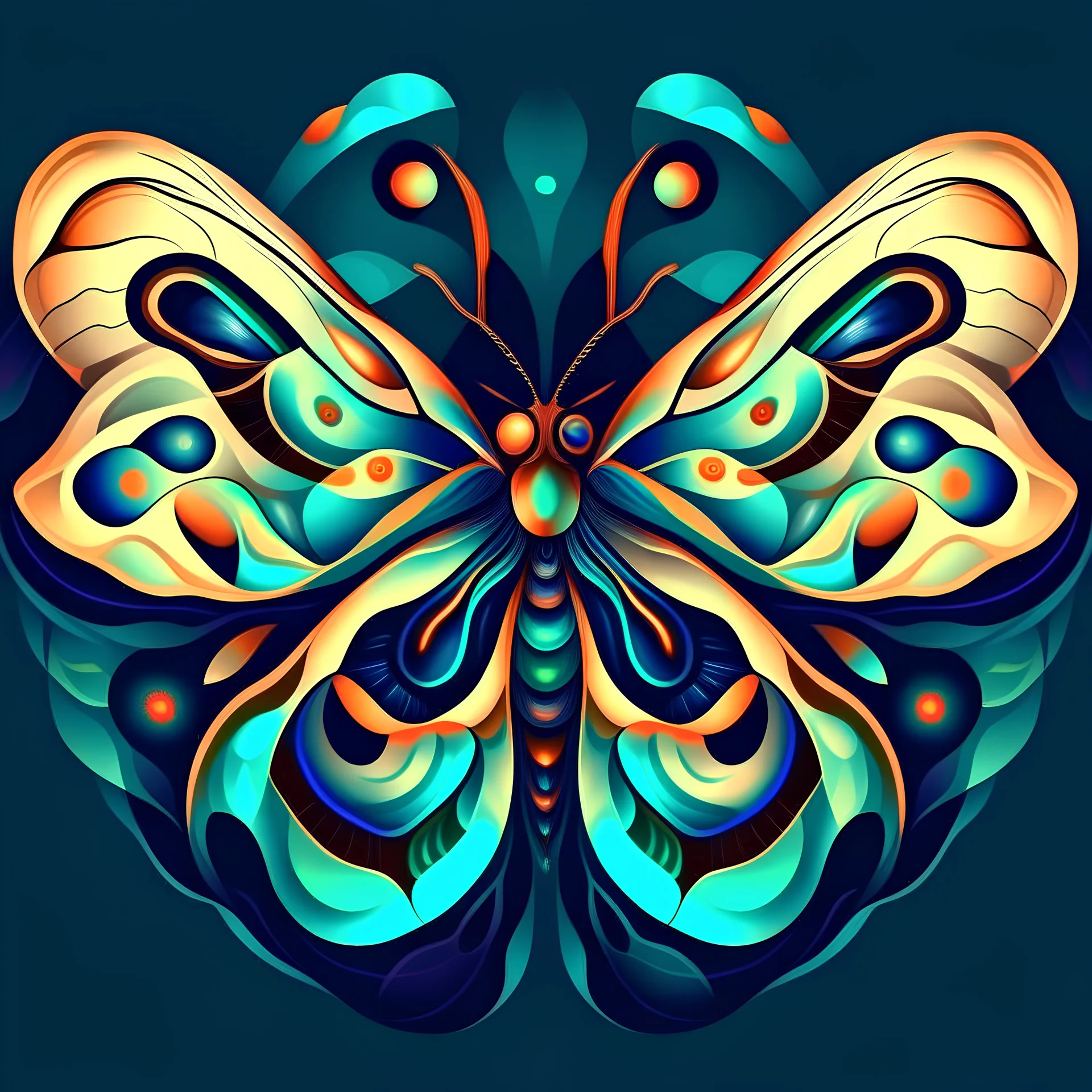 Abstract artistic Chinese moon moth