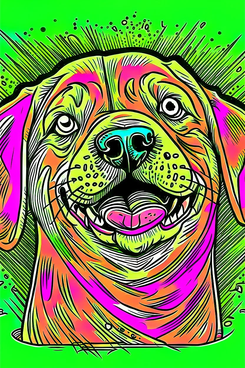 illustration dog intetrnet meme face