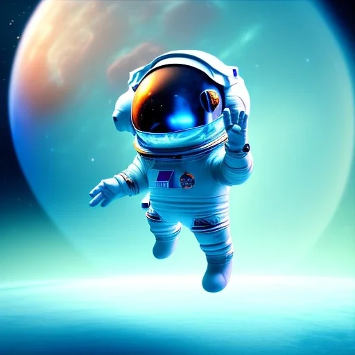 pixar style cute rabbit astronaut floating in space, unreal engine 5, 16k, background:space