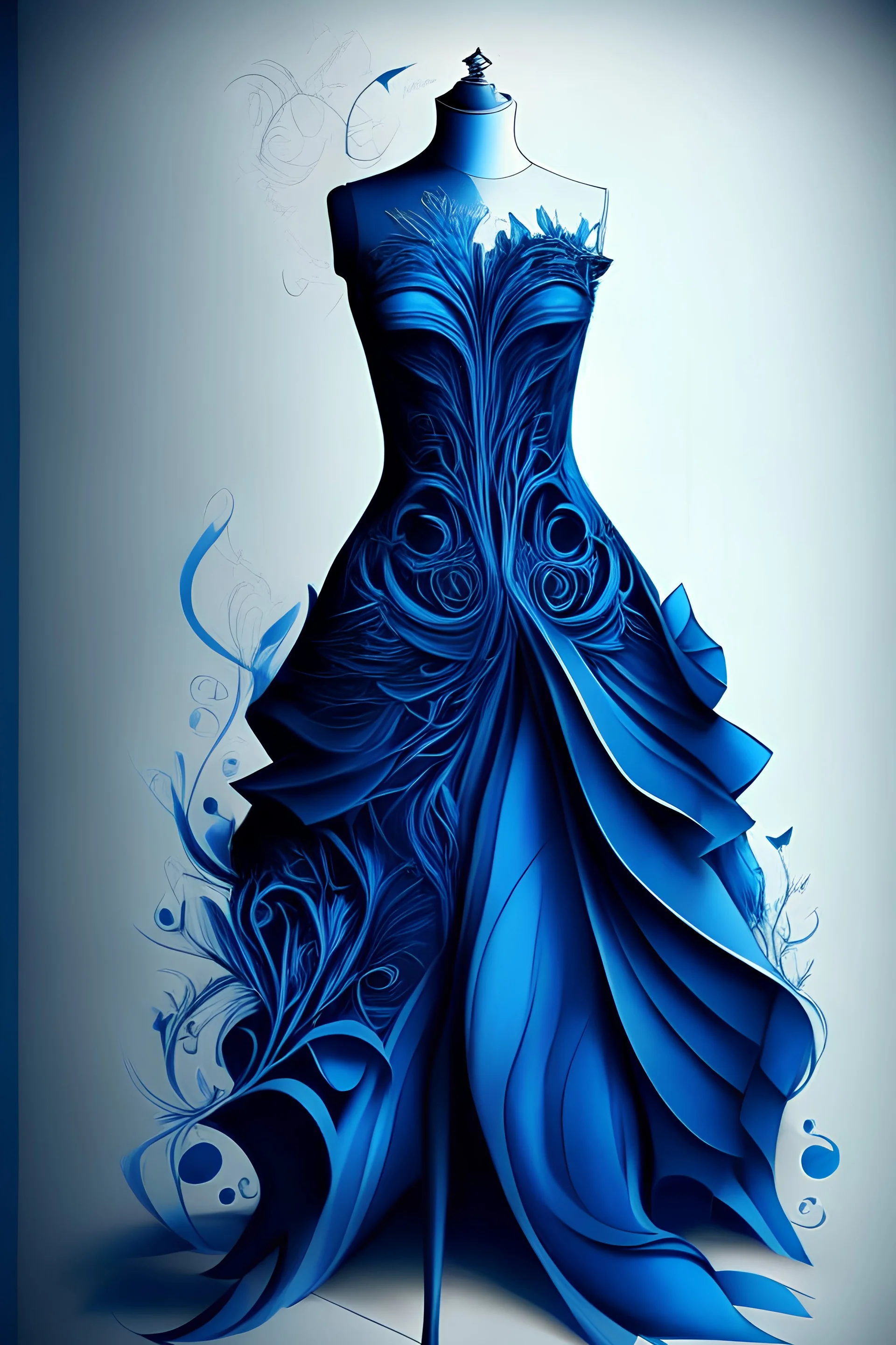 dress design blue