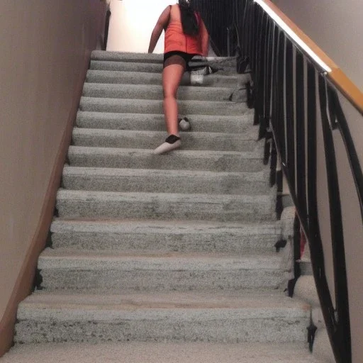 Lauren graha. falling down stairs