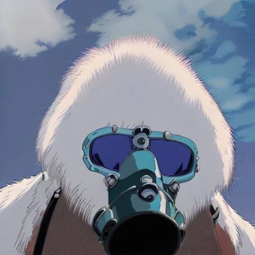 A Yeti with a gas mask