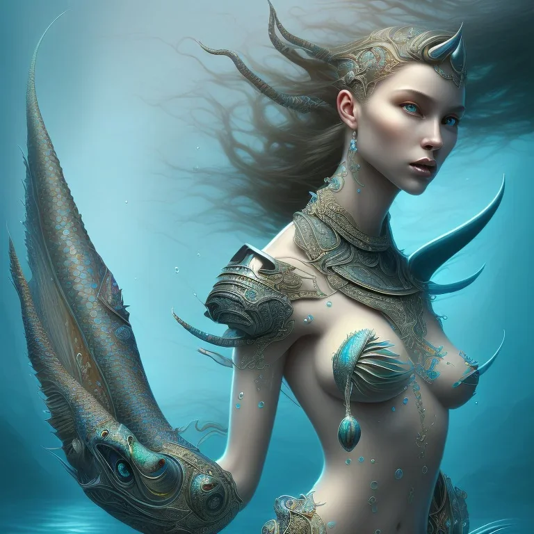 sango fantasy, fantasy magic, intricate, sharp focus, illustration, highly detailed, digital painting, concept art, matte, artgerm and paul lewin and kehinde wiley, masterpiece sexy lips African lady fish body mermaid turquoise space lady beach sea under water mermaid seaweed