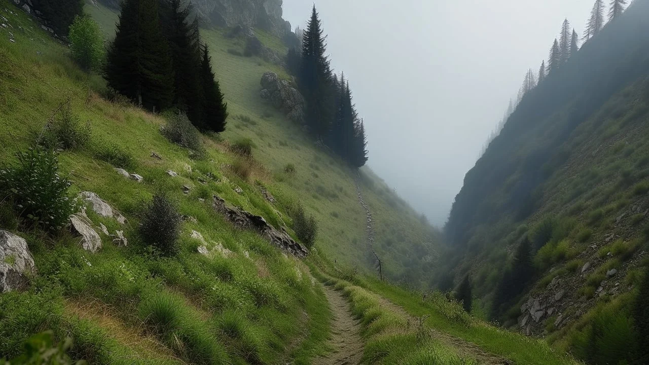 trail through the misty mountains