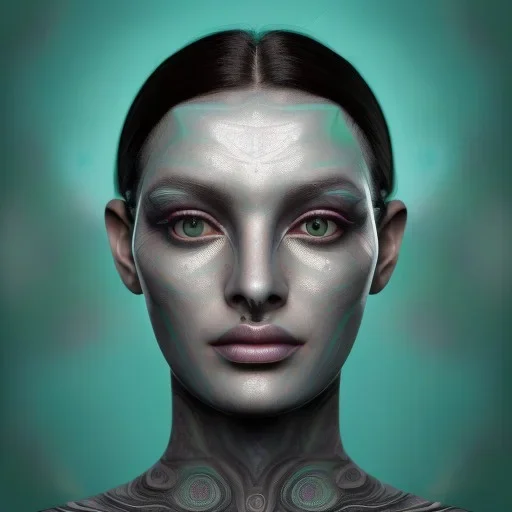 portrait of a modern style city priestess, silver obsidian influence, emerald lightning style, fractal anthracite sulfur face paint injection in multispiral complex patterns, piezoluminescent amber background details, liquid swirled coal background, gorgeous face, flawless, photorealistic, hypermaximalist, large detailed eyes, award-winning digital artwork, perfect moment, vibrant, highly detailed, cinematic, UHD, hyperrealism painting, design matte painting, digital render, digital painting, ex