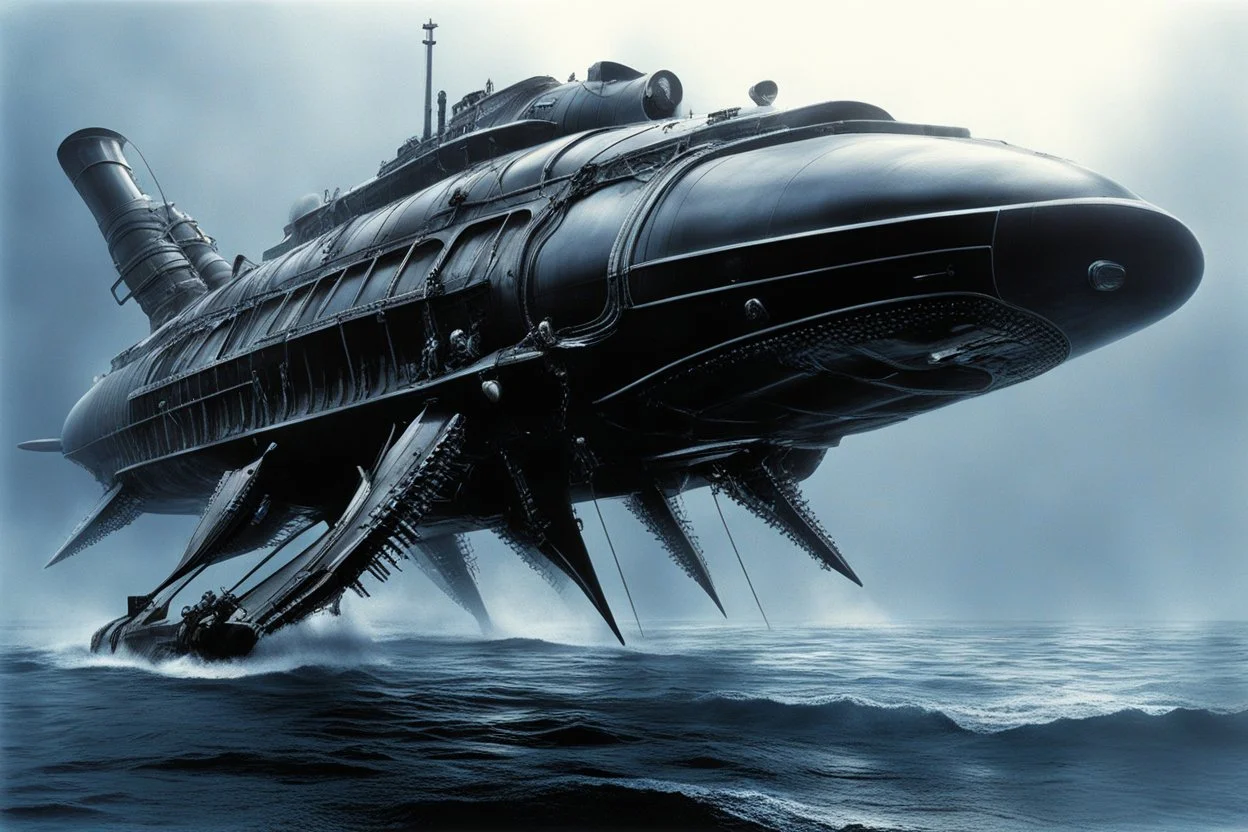 [high res photo by H.R. Giger for the Weyland-Yutani megacorp (1967)] Ultimate design for the heavily armed SCUBA scout with six fins, in the vein of a submarine high impact vehicle for a quick action or some such. at the bottom of the deep ocean