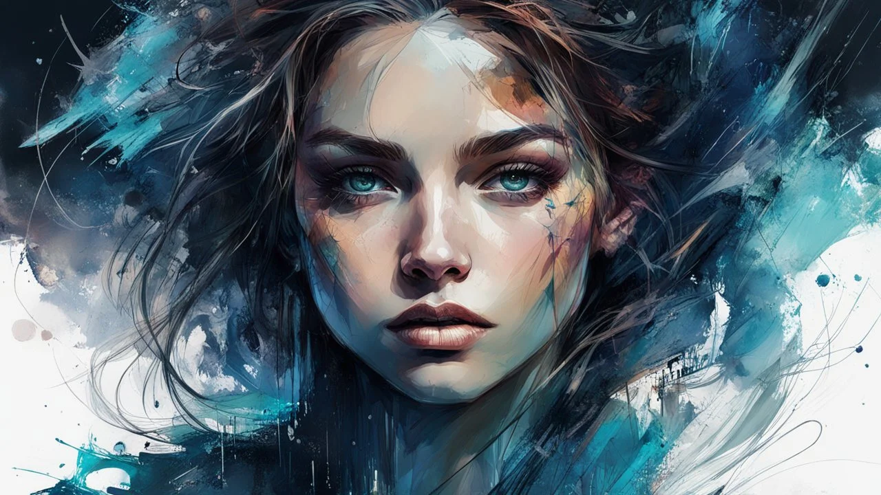 abstract beauty, centered, looking at the camera, approaching perfection, dynamic, moonlight, highly detailed, digital painting, artstation, concept art, smooth, sharp focus, illustration, art by Carne Griffiths and Wadim Kashin