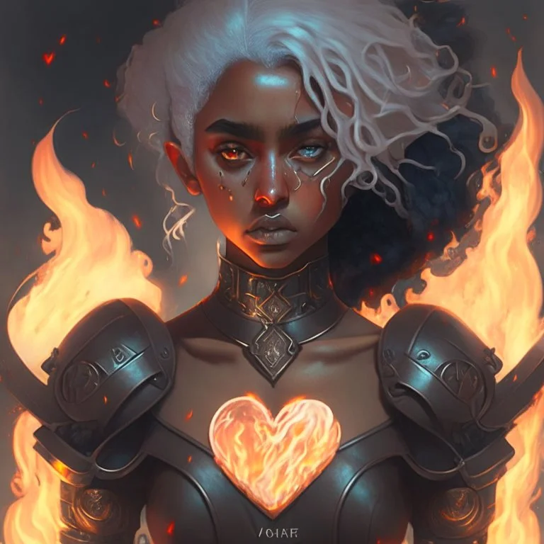 Ana de Armas, tom Bagshaw art style, high detail, high quality, ebony goddess, heater, iron coil heater, gears, steam, steal ribcage, steal breastplate, white hair, fire heart, heart on fire, metal made, 4k, high resolution. full detail. digital art, anime, cartoon