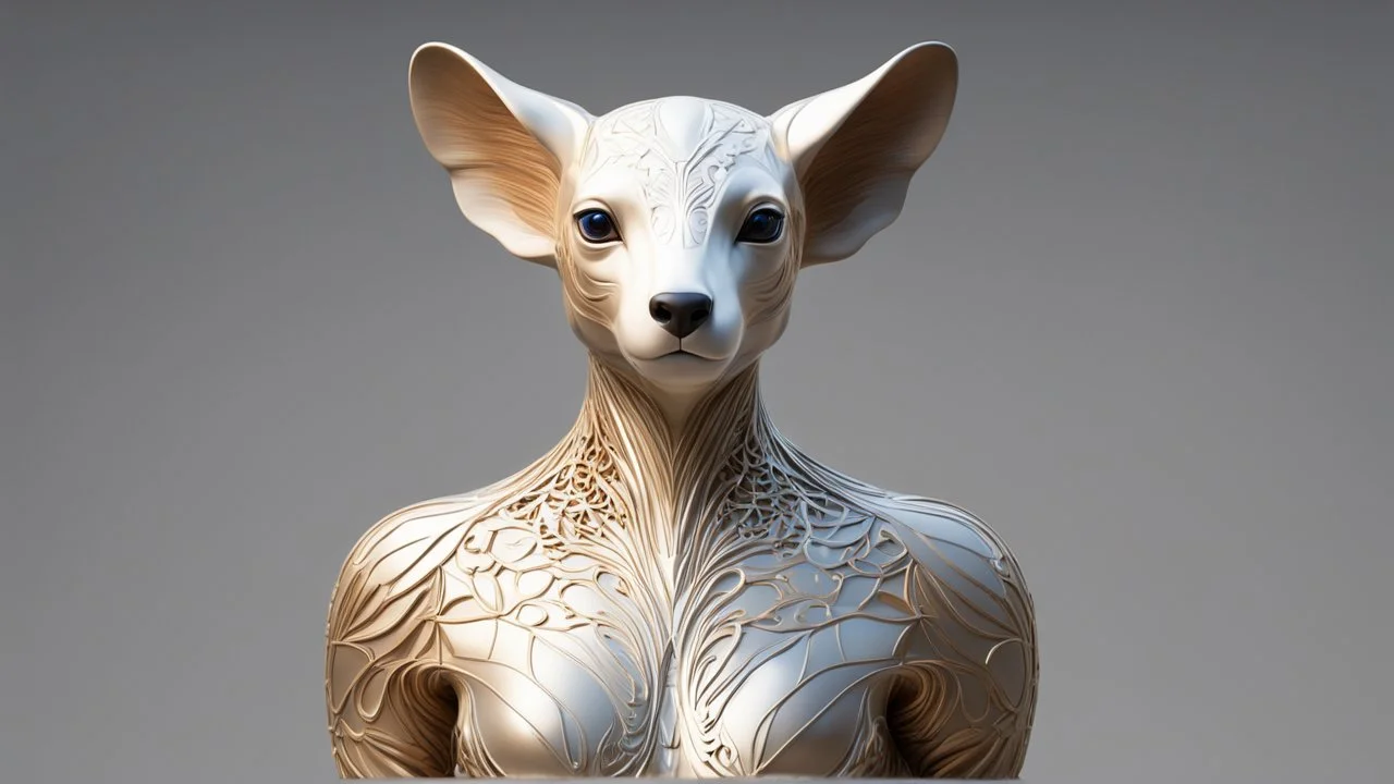 Strange, innovative, beautiful, unknown humanoid animal, exquisite body, striking skin, happy, intelligent, thoughtful, friendly, extreme characteristics, beautiful volumetric lighting, attractive composition, photorealistic, extremely detailed, chiascuro