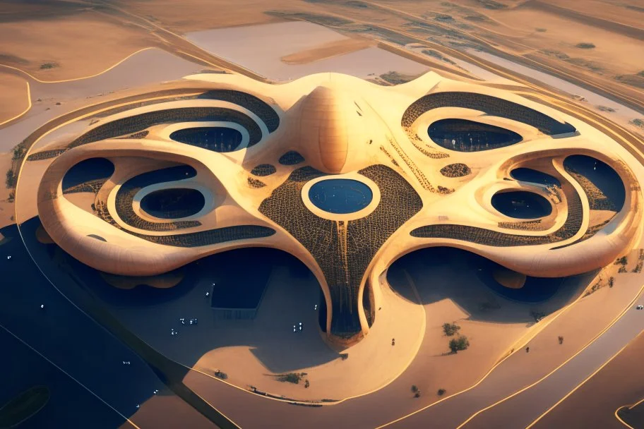 Aerial view of an ant-shaped airport, spectacular, shocking, ultra quality, maximalist, 8k 3D