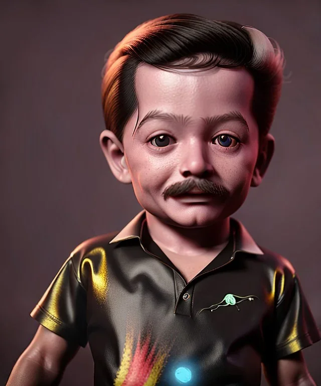 Salvador Dali toddler, full body, dramatic lighting, hyper realistic