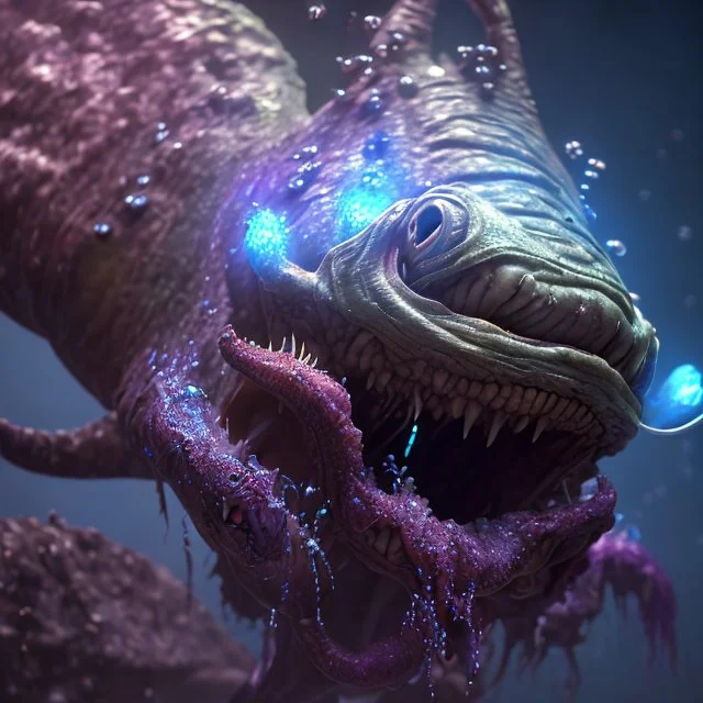 fluid ink angler fish creature, unreal engine 5, 8k resolution, photorealistic, ultra detailed