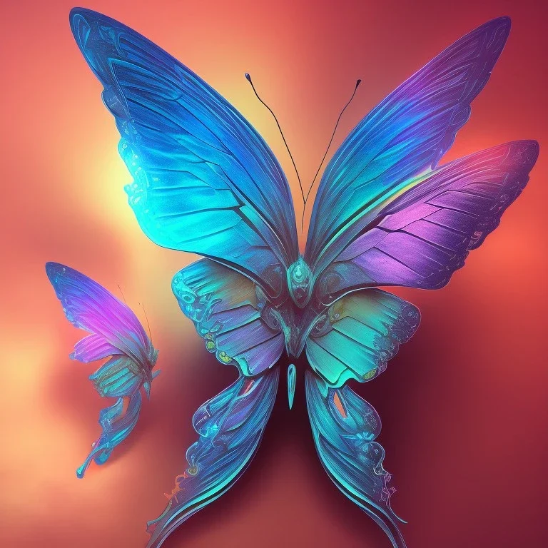 luminous pastel colors, butterfly