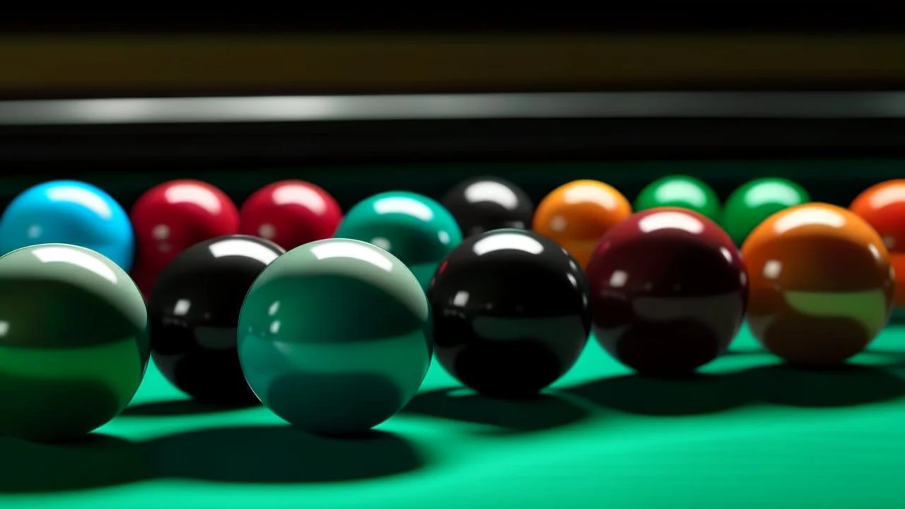 balls on a pool table