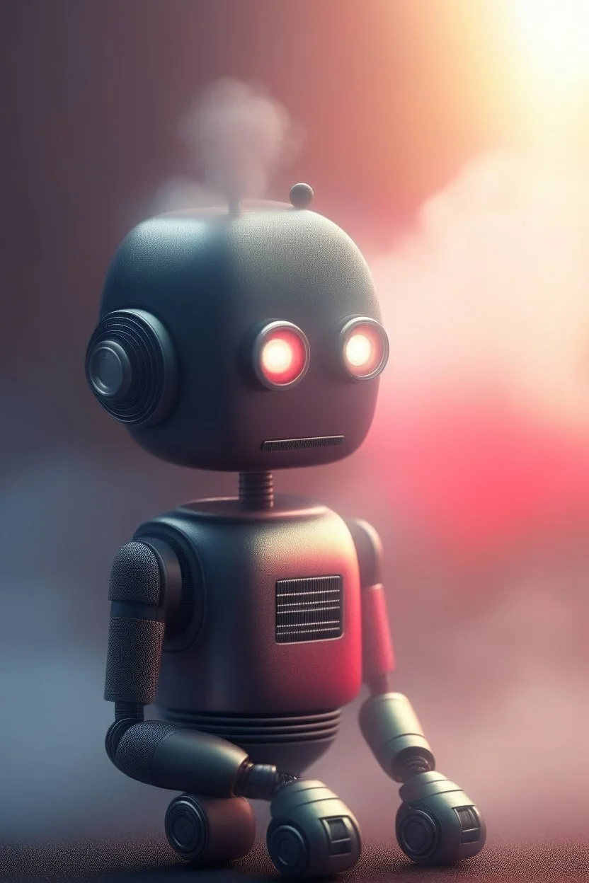 uncute chat robot, its such a perfect day i am glad i spent it with you, motion blur, smoke, 4k, downlight, soft light, depth of field, photorealism, trending on art station