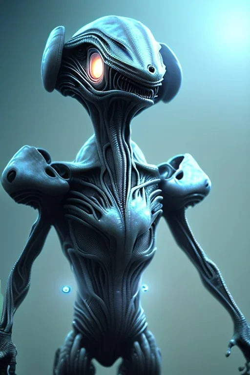 full length alien clean art NFT, blender 3d