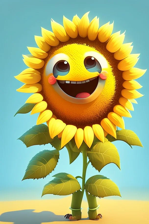 cheery and cute sunflower avatar full body