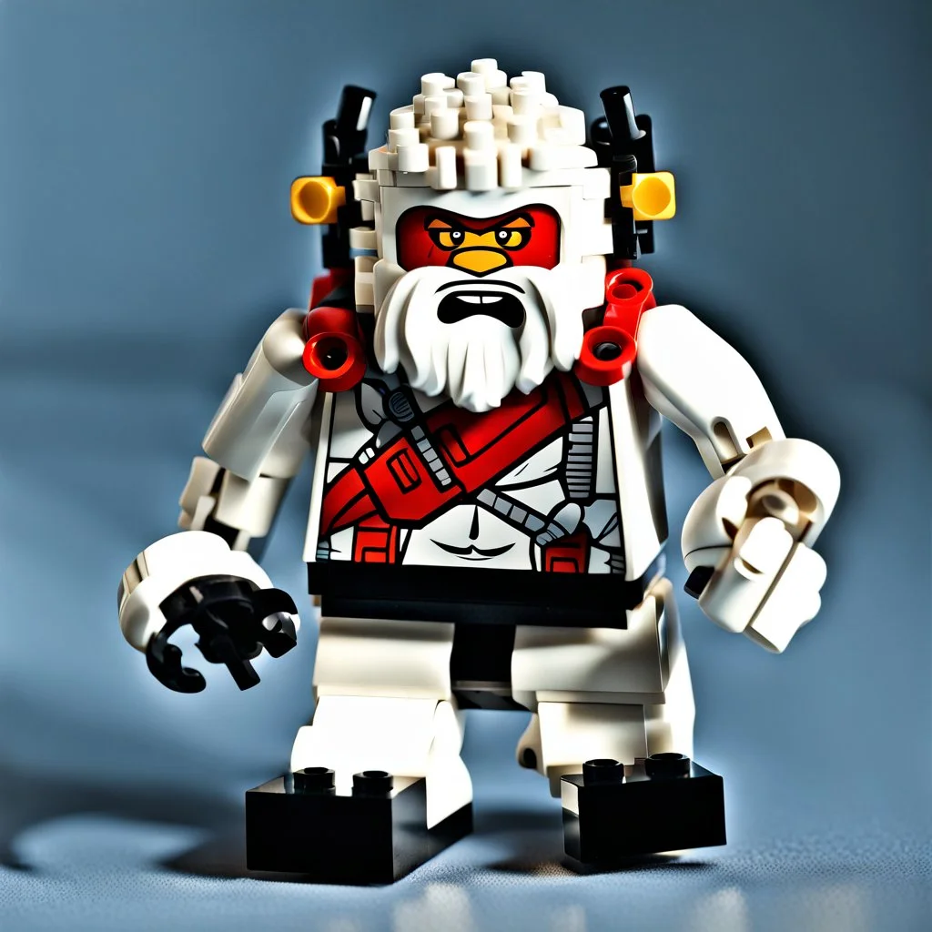 picture of a lego minifigure Yeti-Cyborg, (2020), professional photograph, clever, best selling