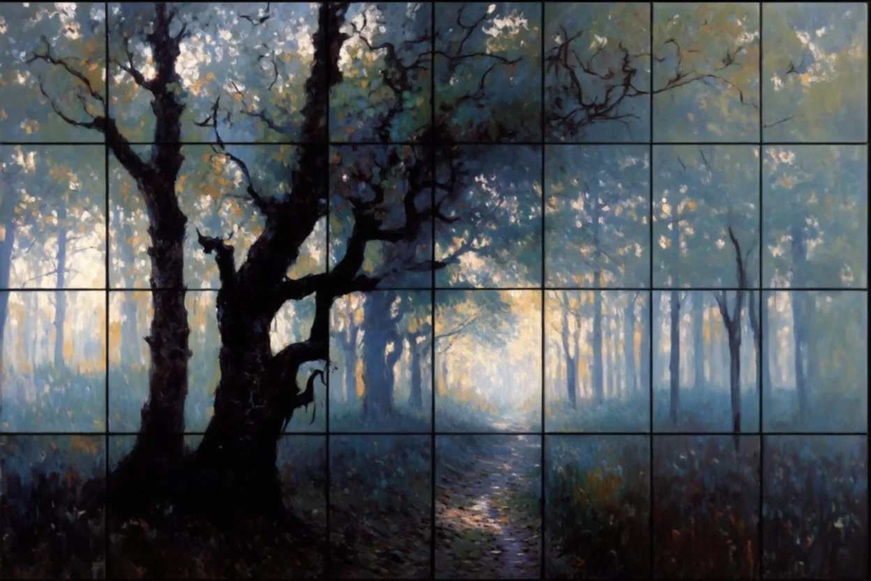 Trees, forest, gothic horror movies influence, charles leickert and paul cezanne impressionism paintings