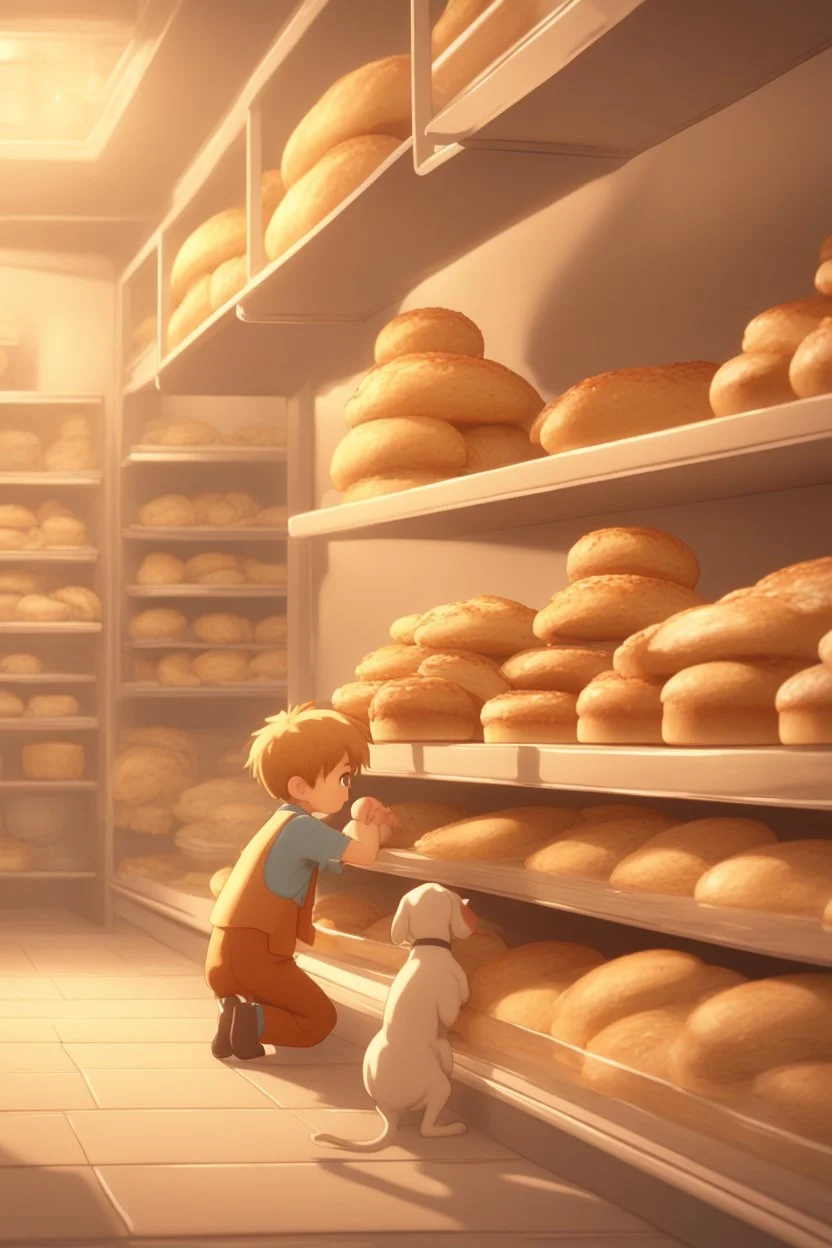 Premium Photo | Anime girl in a bakery with a tray of baked goods  generative ai