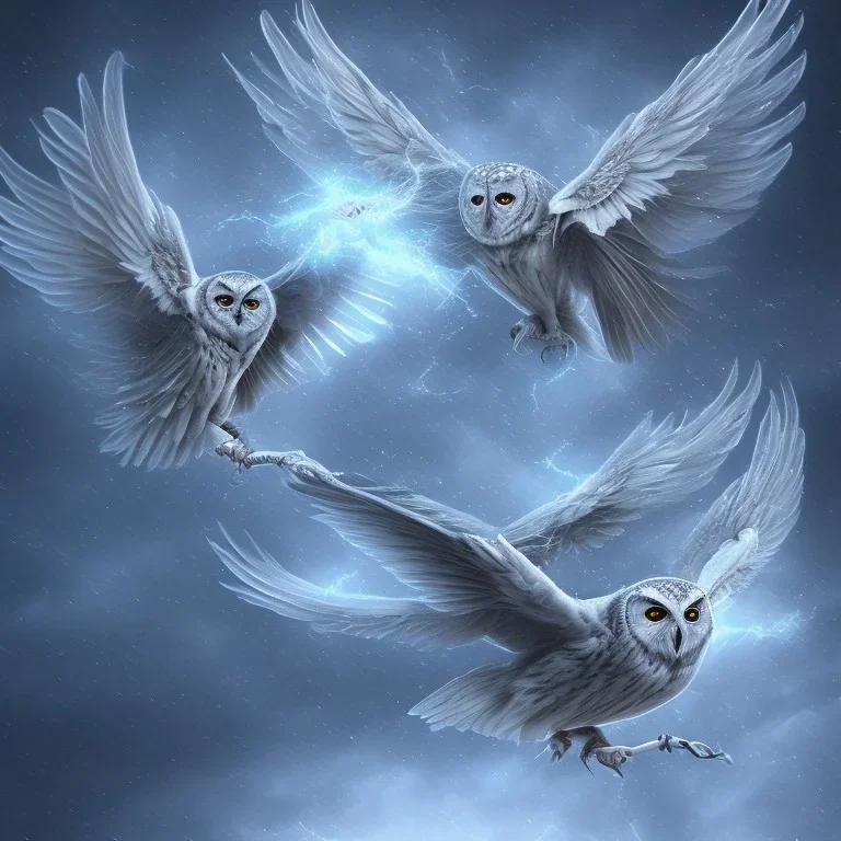 snow winged OWL lightning