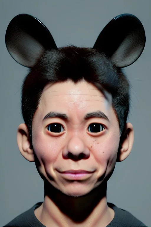 Mikey Mouse head 3d ultra realistic.