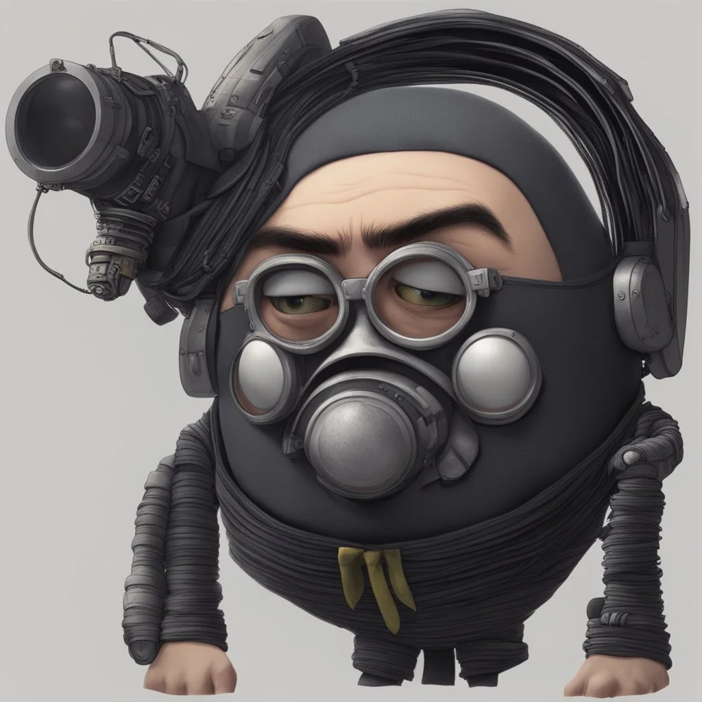 Gru from Despicable Me in the style of cyber punk